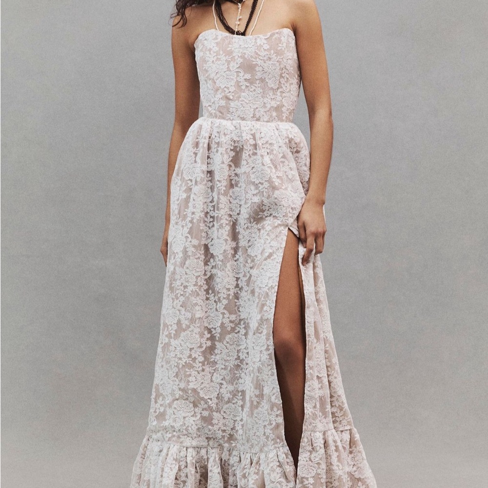 V. Chapman Charlotte Strapless Lace Dress altered**